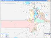 Provo-Orem Metro Area Wall Map Color Cast Style